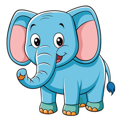 Naklejka premium Cute Elephant Standing Illustration
