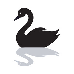 Swan Flying Through Nighttime Sky