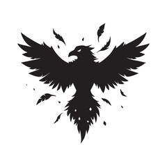 Raven In Flight With Broken Feathers