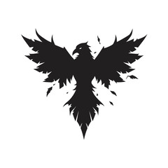 Raven Flying With Torn Feathers