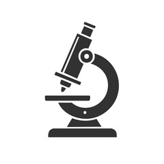 Monochrome Illustration of a Scientific Optical Microscope for Science and Laboratory Applications