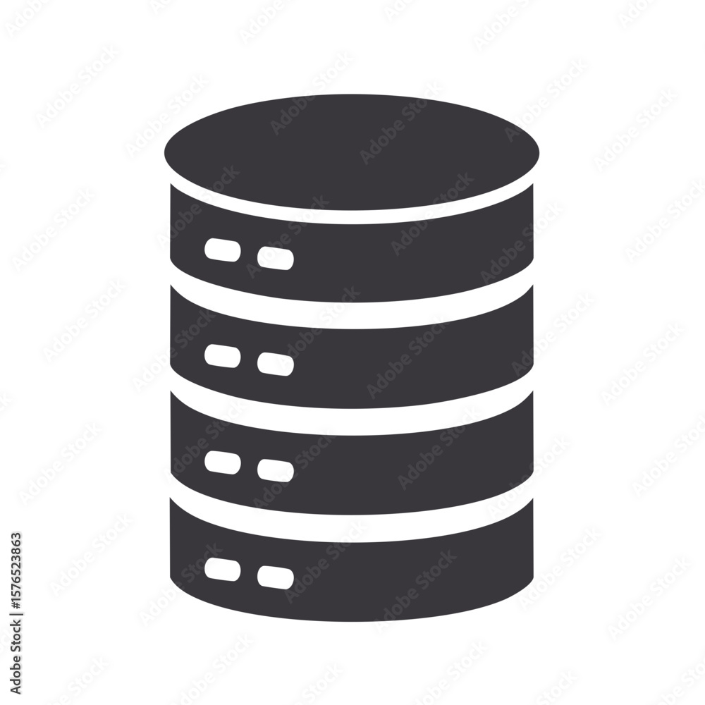 Poster data server icon graphic disk storage hardware hosting network silhouette