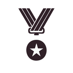 Abstract Star Medal Illustration on Ribbon for Award or Achievement