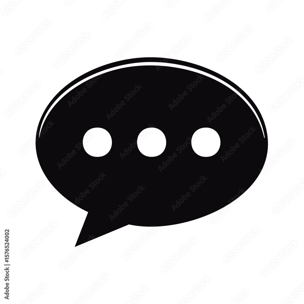Poster black thought bubble with three dots suggesting someone is typing a message