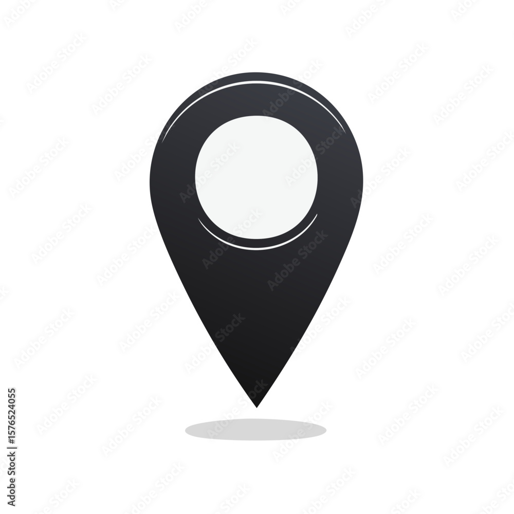 Poster elegant map pointer, a sleek navigation marker in black and white for location pinpointing and guida