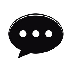 Fototapeta premium Black Thought Bubble with Three Dots Suggesting Someone Is Typing a Message