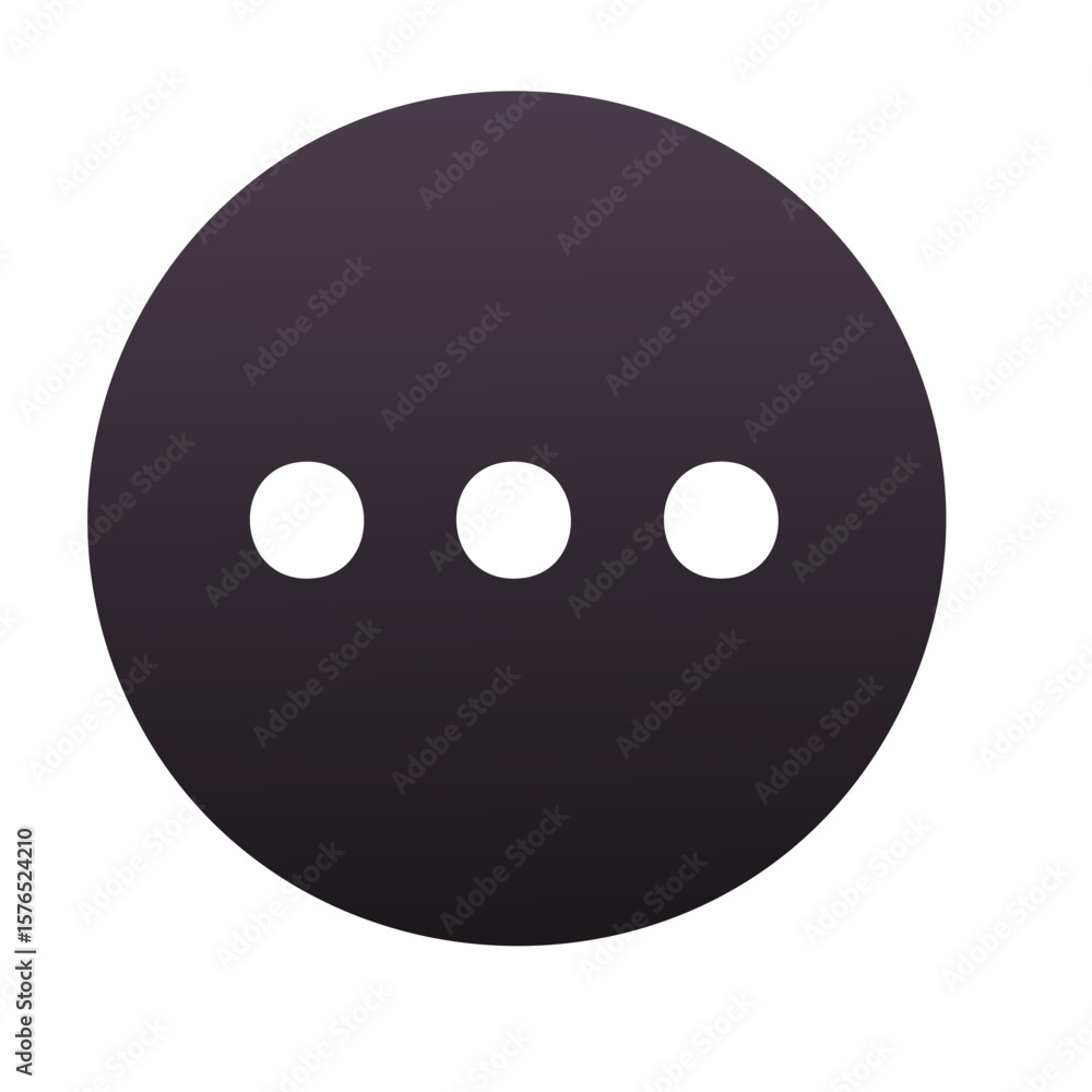 Poster ellipsis icon showing options or loading in a rounded black circle three horizontal white dots