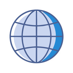 Stylized World Globe with Grid Lines, Representing Global Communication and Connectivity Concepts