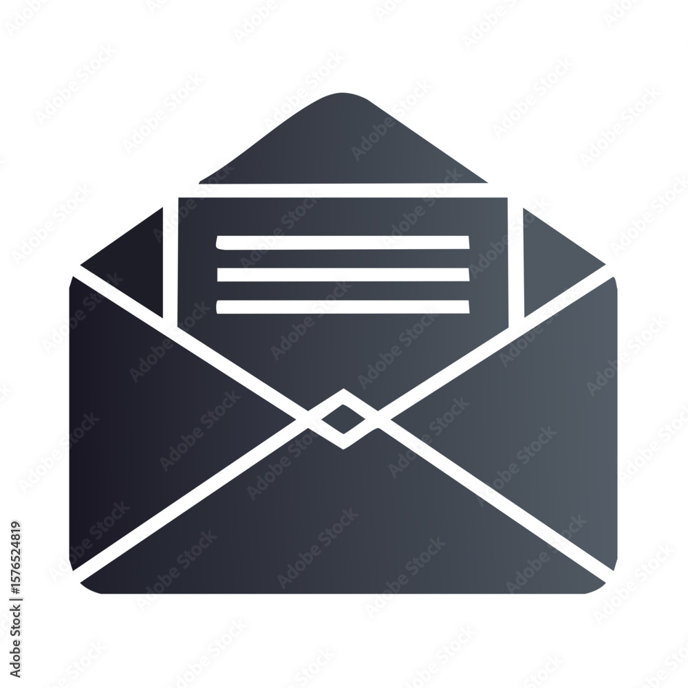 Poster Open Mail Envelope Symbol Icon in Gradient Style Representing Communication and Information Exchange