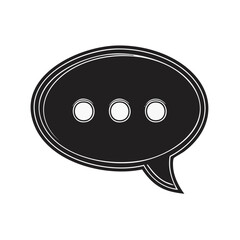 Fototapeta premium Black Speech Bubble with Three Dots Representing Typing Notification