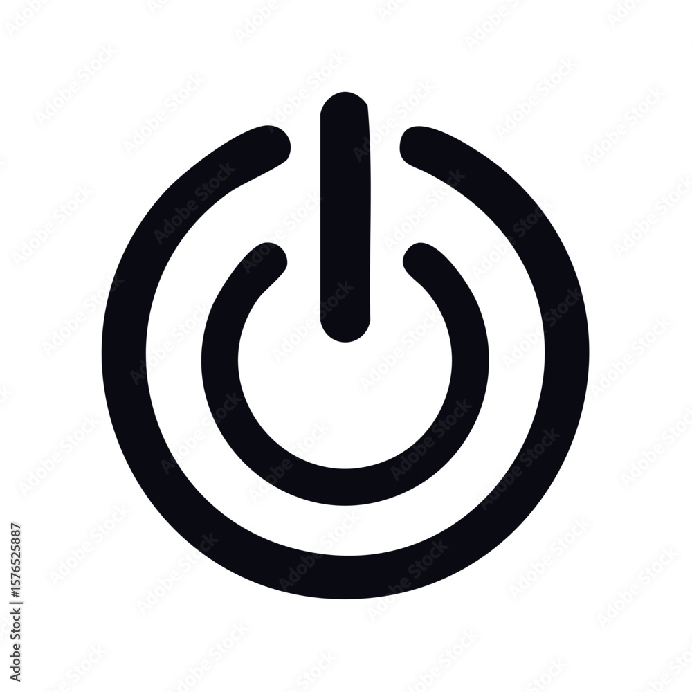 Fototapete simple power symbol icon glyph design for electronic devices and interfaces
