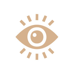 Minimalist Eye Symbol with Radiating Lines Concept Design Vision and Perception Icon
