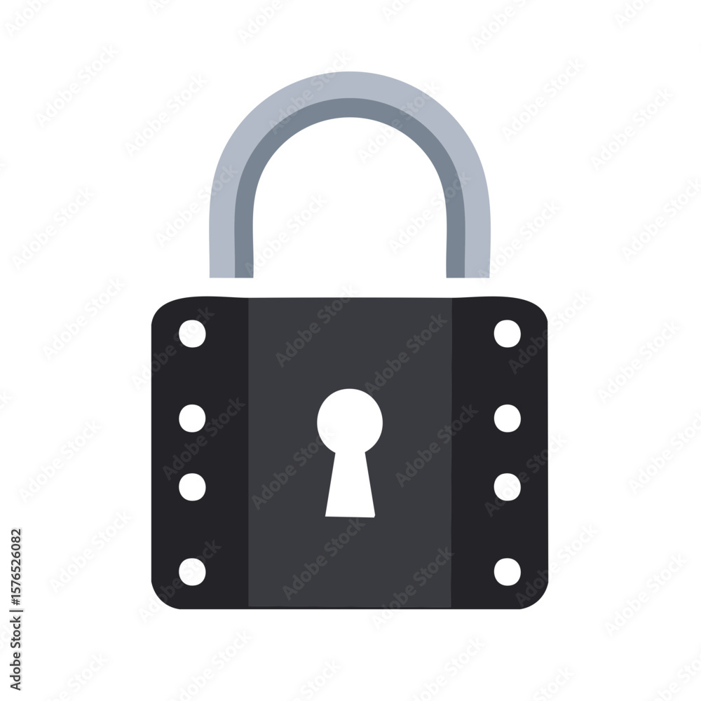 Poster security lock illustration with keyhole and round dots for safe data privacy icon