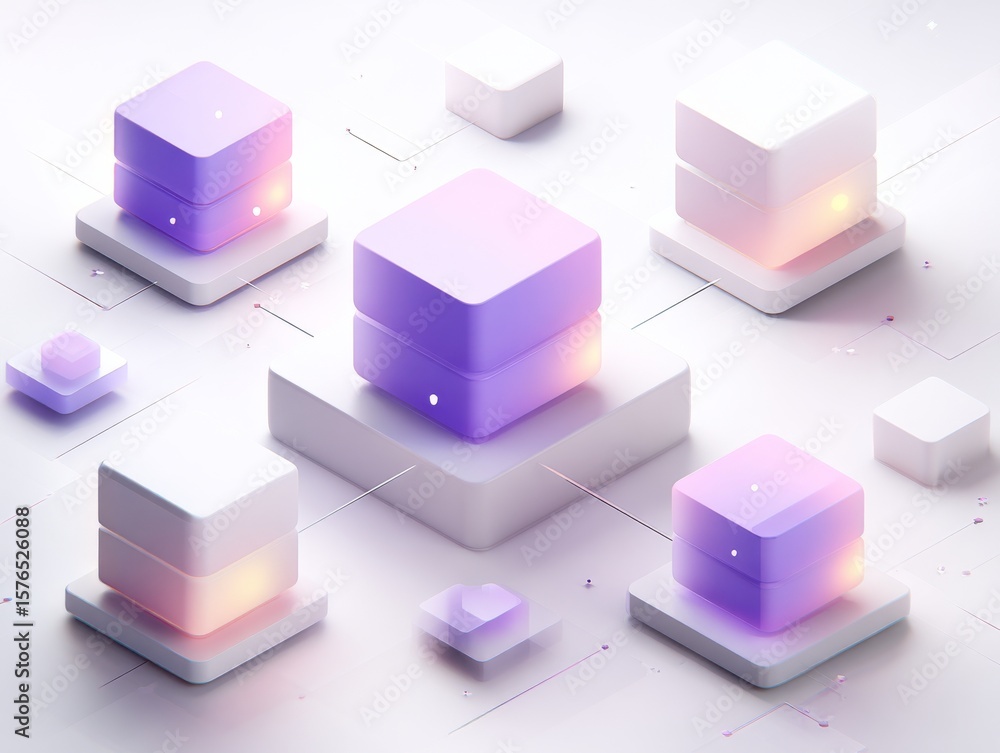 Poster the concept of modular blockchains is depicted in a business mock-up isolated on white