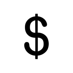 Obraz premium Isolated Black Dollar Sign Represents Currency Finance Business Transaction
