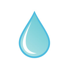 Teal Blue Water Droplet with Reflective Highlight - Aquatic Liquid Element Design Icon