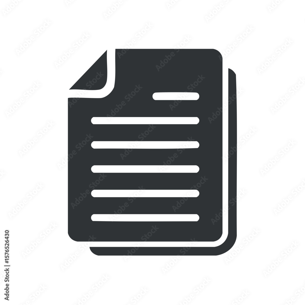 Poster stack of document pages with text lines - paperwork files and information