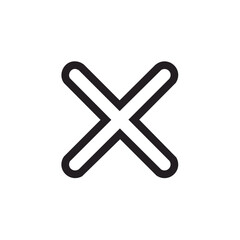 Bold Rounded Outline X Mark Design Icon Cross Symbol Illustration