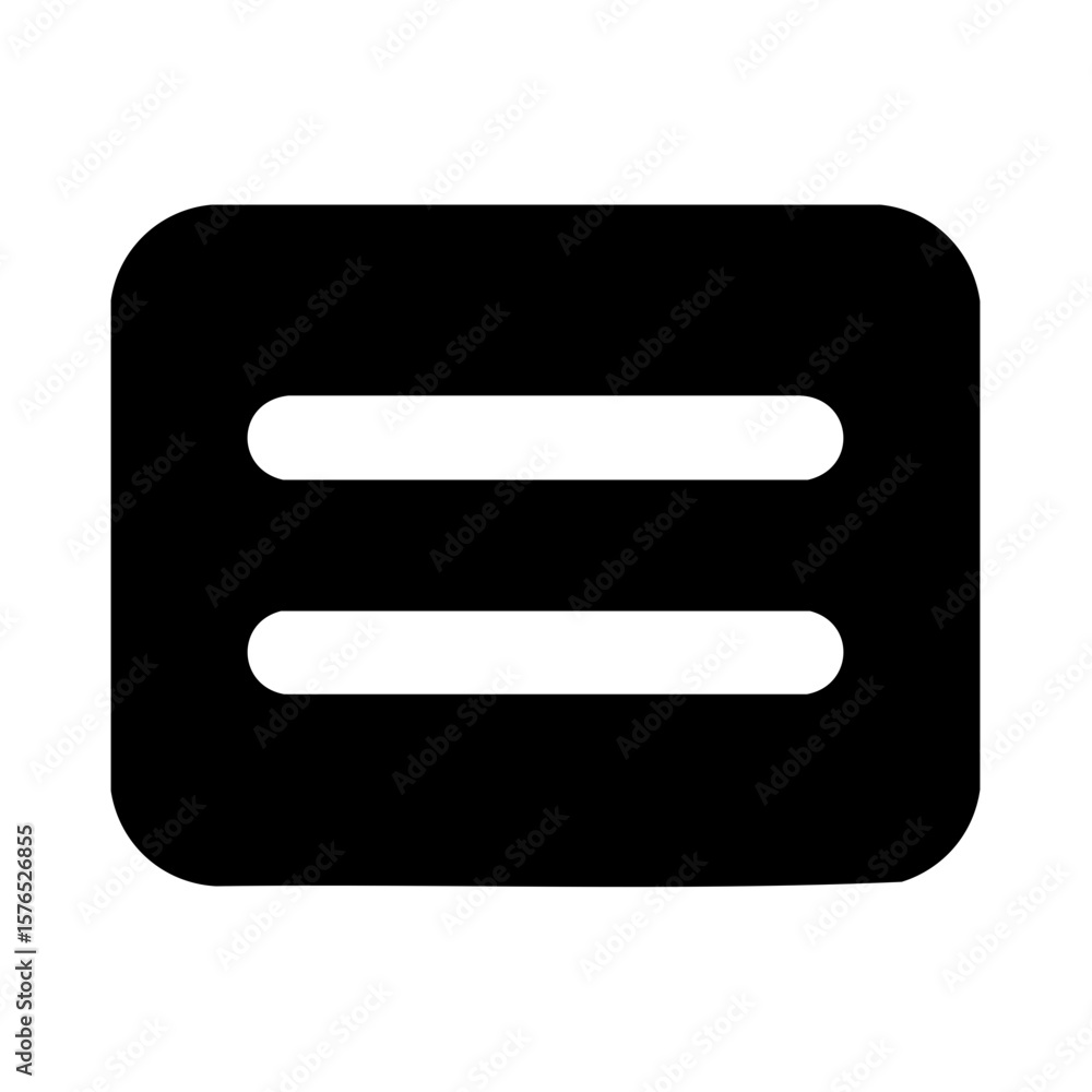 Poster black rectangle with two white lines symbolizing menu or list icon