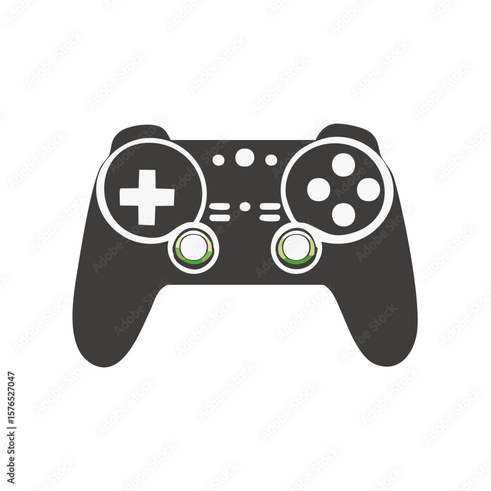 Aufkleber gray game controller with plus and circles for buttons - gaming console handheld device