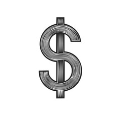 Obraz premium Stylized Engraved Dollar Sign Currency Symbol, Finance, Money, Investment Concept