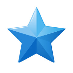 Radiant Blue Star, Geometric Shapes, Celebration, Award Icon, Vector Graphic