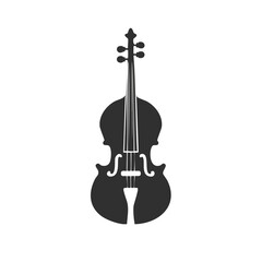 Fototapeta premium Detailed Silhouette of a Cello for Classical Music and Orchestral Designs Simple and Elegant