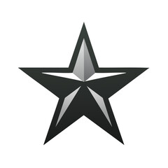 Obraz premium Modern Black Five Point Star Design Shining with Gradient Silver Inner Star Shape