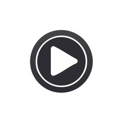 Stylish Play Button Icon with Subtle Shadow Detailing for Modern User Interfaces