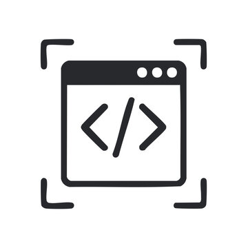 Coding Symbol within an Editor Window Framed with Corners