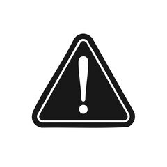 Black and White Triangular Warning Sign Exclamation Point Caution Notice Illustration