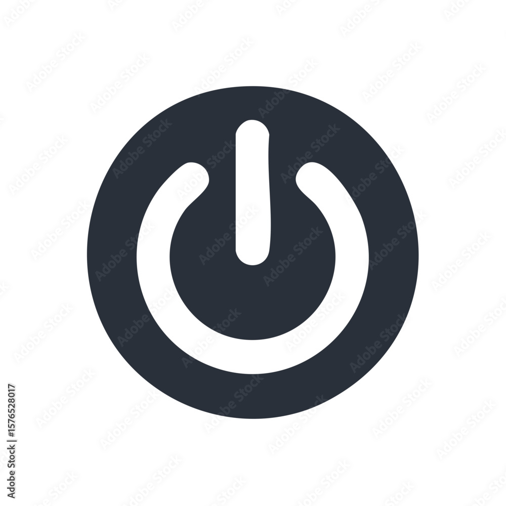 Poster power button sign symbol simple on off toggle icon circular shape