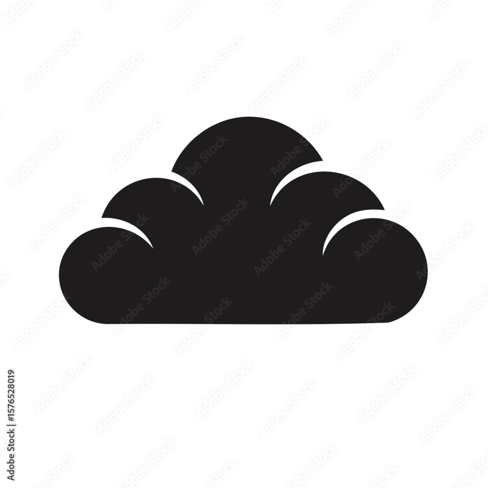 Aufkleber simple black cloud vector icon for weather forecast and network concept