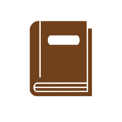 Brown Book Graphic Novel Notebook Icon Illustration Simple Flat Design Style