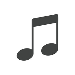 Single Eighth Music Note Icon Graphic Silhouette Symbol of Song or Musical Composition