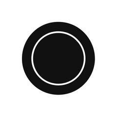 Empty Plate Icon for Food Serving or Dinner Dish Placement in Restaurant