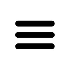 Hamburger menu vector symbol three horizontal bars navigation mobile interface