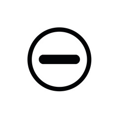 Minus Sign in Circle Outline Reduces or Removes an Option Black Symbol on White