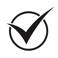 Black Check Mark inside a Circle Illustrates Approval in a Simple Graphic