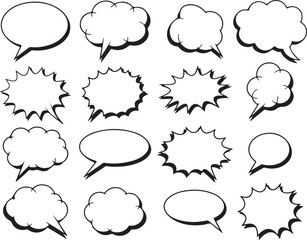 Obraz premium Collection of Cartoon Comic Book Speech Bubbles