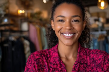 Obraz premium Smiling woman in retail store