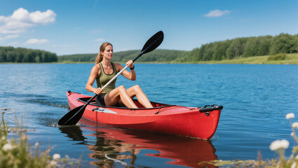 kayaking on the river