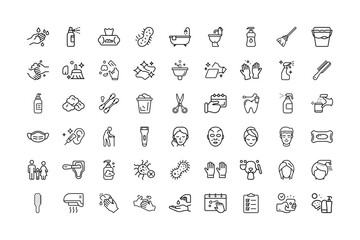 Hygiene and Cleaning Icon Set A Comprehensive Collection of Essential Symbols