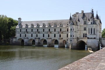 Chen castle over the Cher river, France 