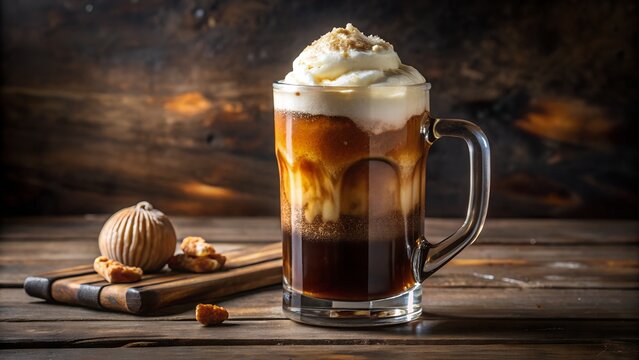 Creamy Coffee Float with Whipped Cream and Crumble Topping delicious coffee float new 2025 trendy