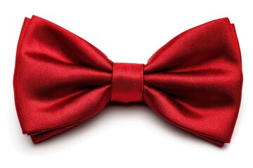 Elegant Red Bow Tie: Satin Ribbon Fashion Accessory Perfect for Celebrations and Special Occasions