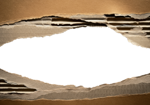 Torn Cardboard Edge with Transparent Center
