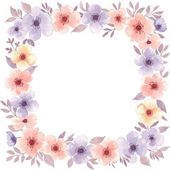 flower frame on white color background