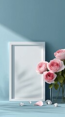 Elegant Floral Arrangement and Crystals Create an Inviting Frame for Personal Messages or Art