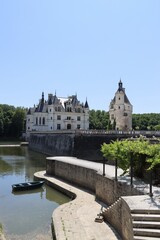 castle in the park, Chenonceau in France 